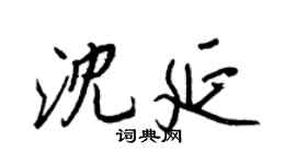 王正良沈延行书个性签名怎么写