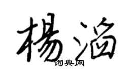 王正良杨滔行书个性签名怎么写