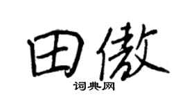 王正良田傲行书个性签名怎么写