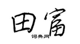 王正良田富行书个性签名怎么写