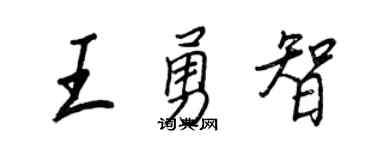 王正良王勇智行书个性签名怎么写