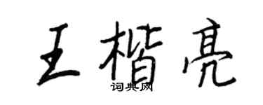 王正良王楷亮行书个性签名怎么写