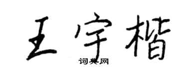 王正良王宇楷行书个性签名怎么写