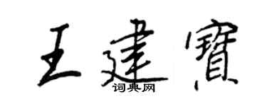 王正良王建宝行书个性签名怎么写