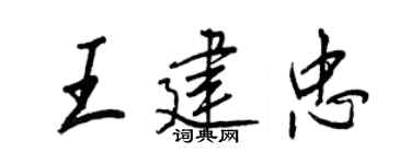 王正良王建忠行书个性签名怎么写