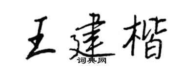 王正良王建楷行书个性签名怎么写