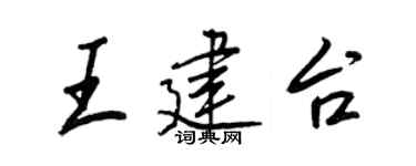 王正良王建台行书个性签名怎么写