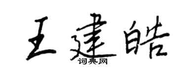 王正良王建皓行书个性签名怎么写