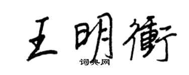 王正良王明冲行书个性签名怎么写