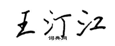 王正良王汀江行书个性签名怎么写