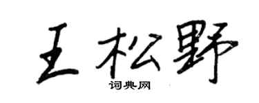 王正良王松野行书个性签名怎么写