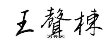 王正良王声栋行书个性签名怎么写