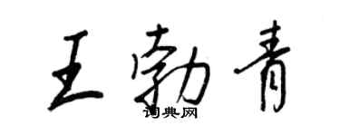 王正良王勃青行书个性签名怎么写