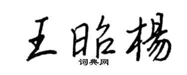 王正良王昭杨行书个性签名怎么写