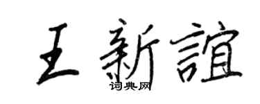 王正良王新谊行书个性签名怎么写