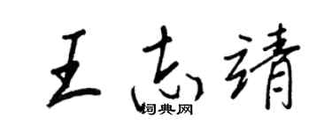 王正良王志靖行书个性签名怎么写