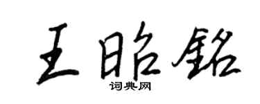 王正良王昭铭行书个性签名怎么写