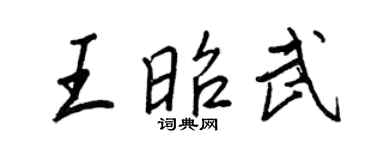 王正良王昭武行书个性签名怎么写