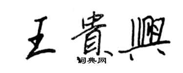王正良王贵兴行书个性签名怎么写
