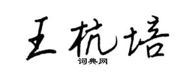 王正良王杭培行书个性签名怎么写