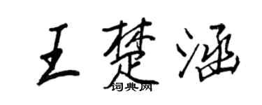 王正良王楚涵行书个性签名怎么写