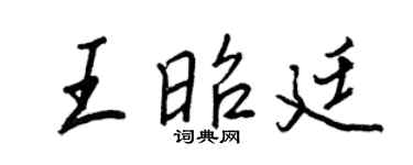 王正良王昭廷行书个性签名怎么写