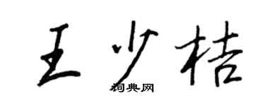 王正良王少桔行书个性签名怎么写