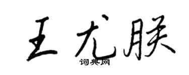 王正良王尤朕行书个性签名怎么写