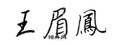 王正良王眉凤行书个性签名怎么写