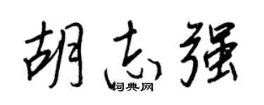 王正良胡志强行书个性签名怎么写