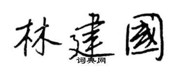 王正良林建国行书个性签名怎么写