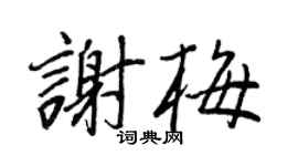 王正良谢梅行书个性签名怎么写