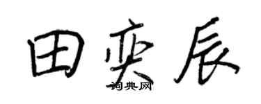 王正良田奕辰行书个性签名怎么写