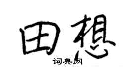 王正良田想行书个性签名怎么写