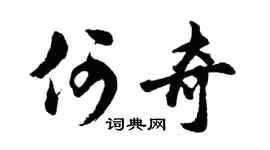 胡问遂何奇行书个性签名怎么写