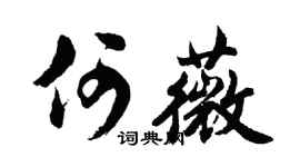 胡问遂何薇行书个性签名怎么写