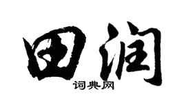 胡问遂田润行书个性签名怎么写