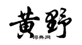 胡问遂黄野行书个性签名怎么写