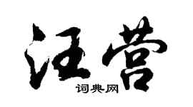 胡问遂汪营行书个性签名怎么写