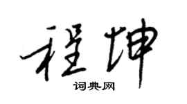 王正良程坤行书个性签名怎么写