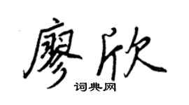 王正良廖欣行书个性签名怎么写