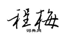 王正良程梅行书个性签名怎么写