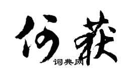 胡问遂何获行书个性签名怎么写