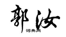 胡问遂郭汝行书个性签名怎么写