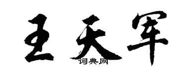 胡问遂王天军行书个性签名怎么写