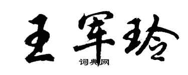 胡问遂王军玲行书个性签名怎么写