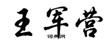 胡问遂王军营行书个性签名怎么写