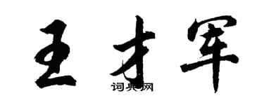 胡问遂王才军行书个性签名怎么写