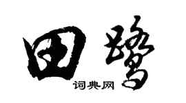 胡问遂田鹭行书个性签名怎么写