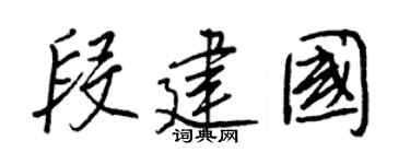 王正良段建国行书个性签名怎么写